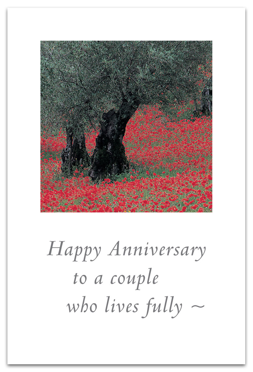 Red Poppies Anniversary-to-Couple Card.