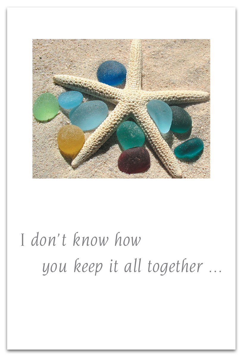 Sea glass support and encouragement card.