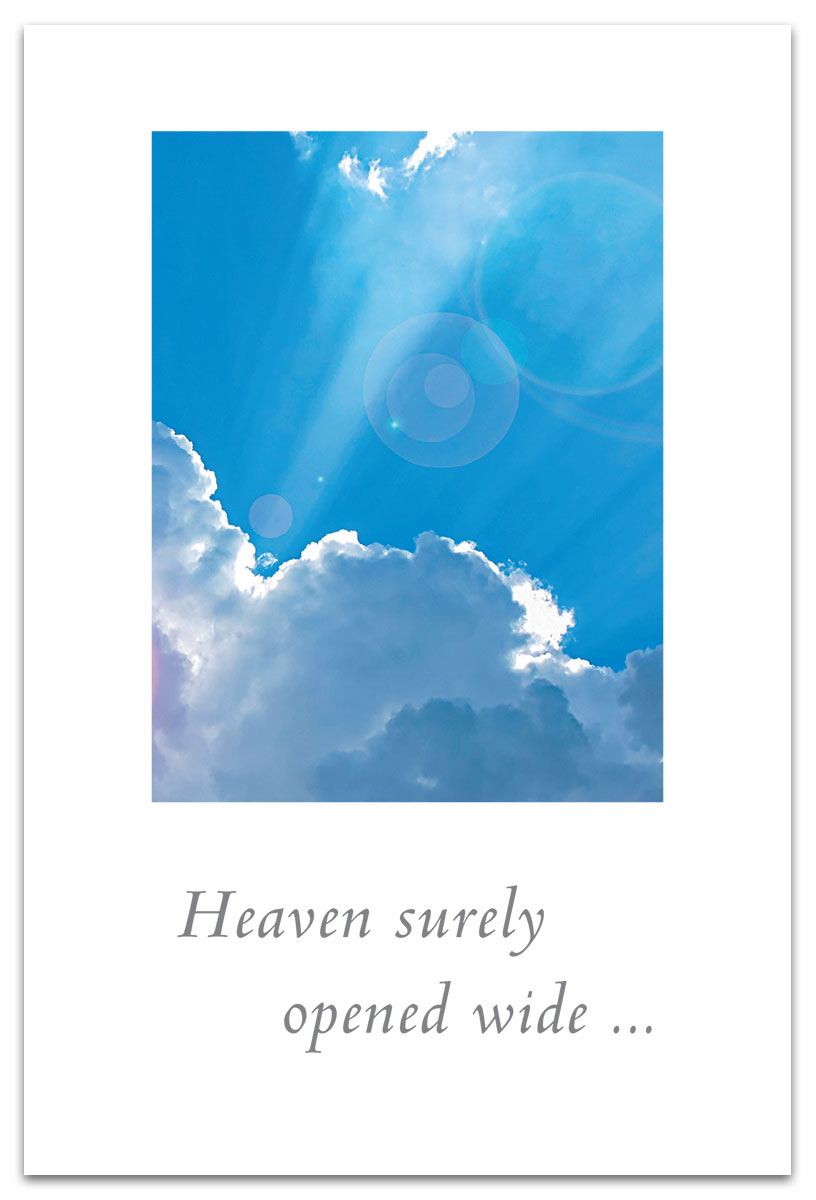 Opening sky condolence card.