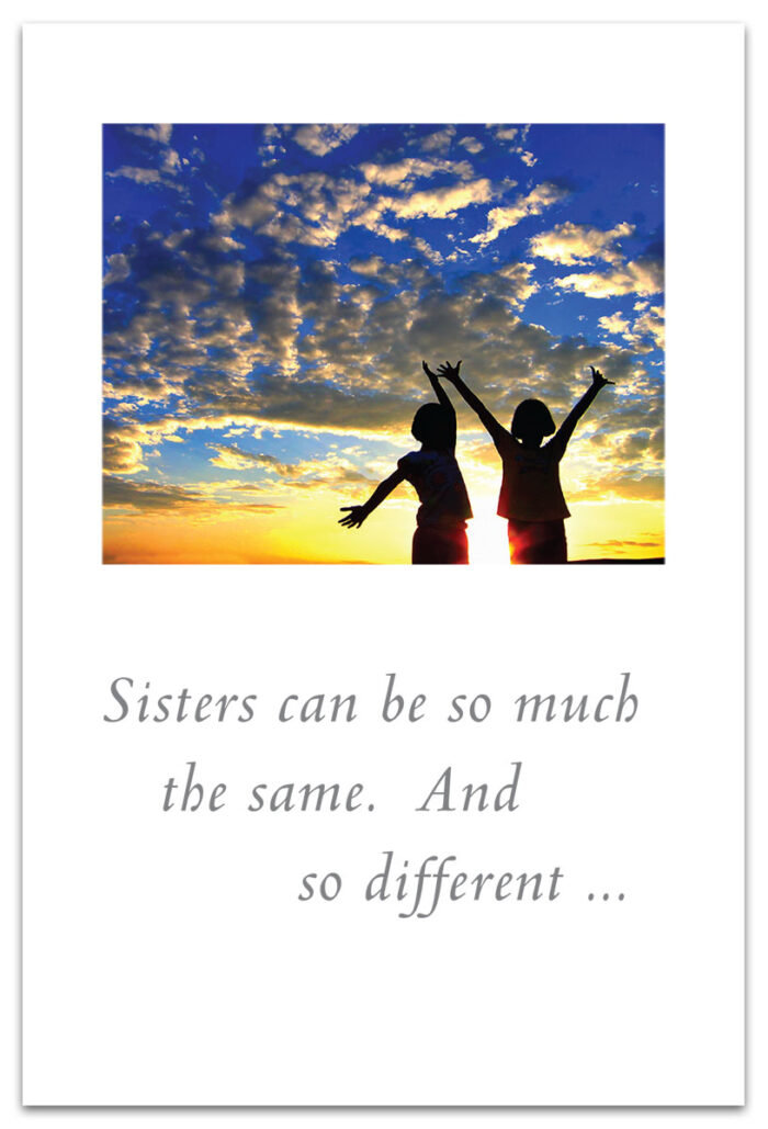 Sisters Sana & Izza at Sunset Sister Birthday Card.