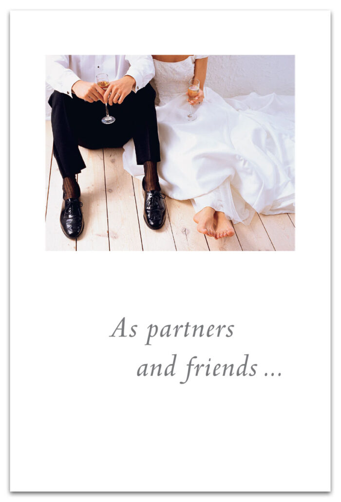 Bride and groom wedding card.