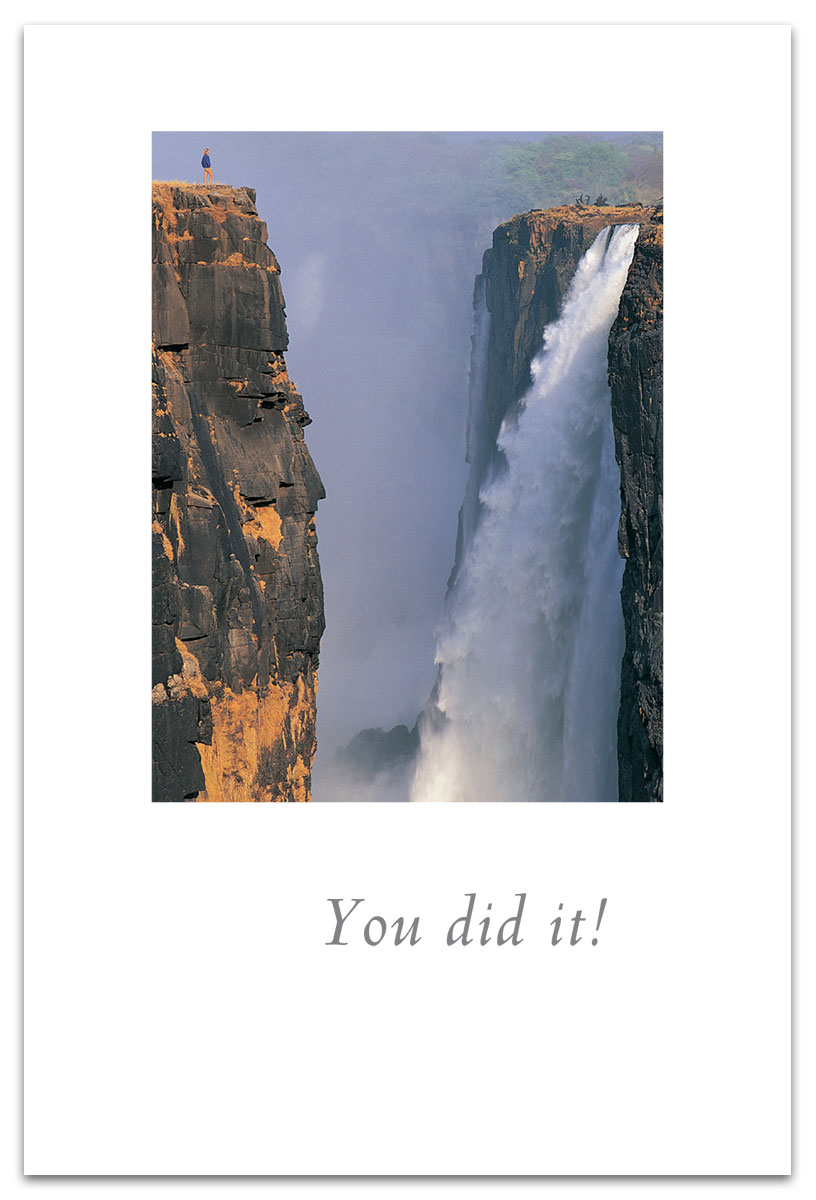 Waterfall congratulations card.