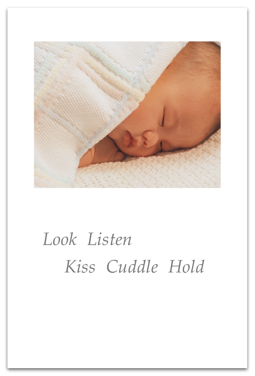 Sleeping baby new child card.