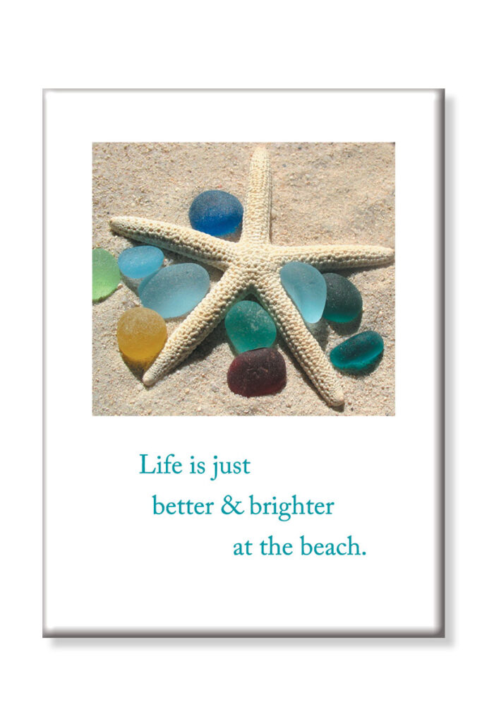 Life is just better & brighter at the beach, sea star magnet.