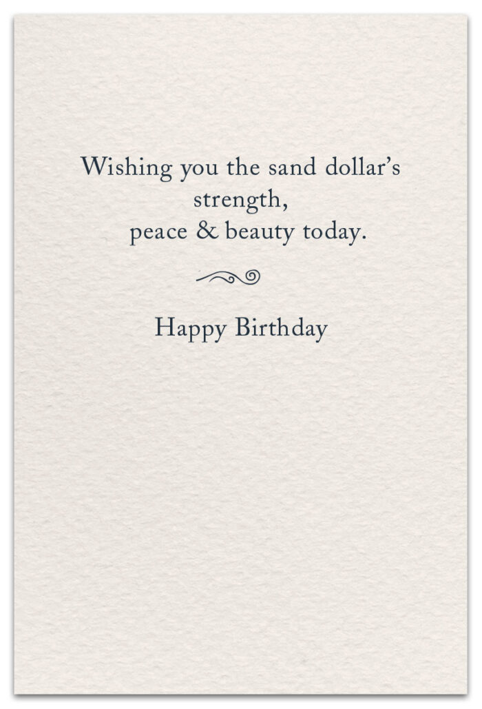 Sand Dollar Birthday Card Inside Message