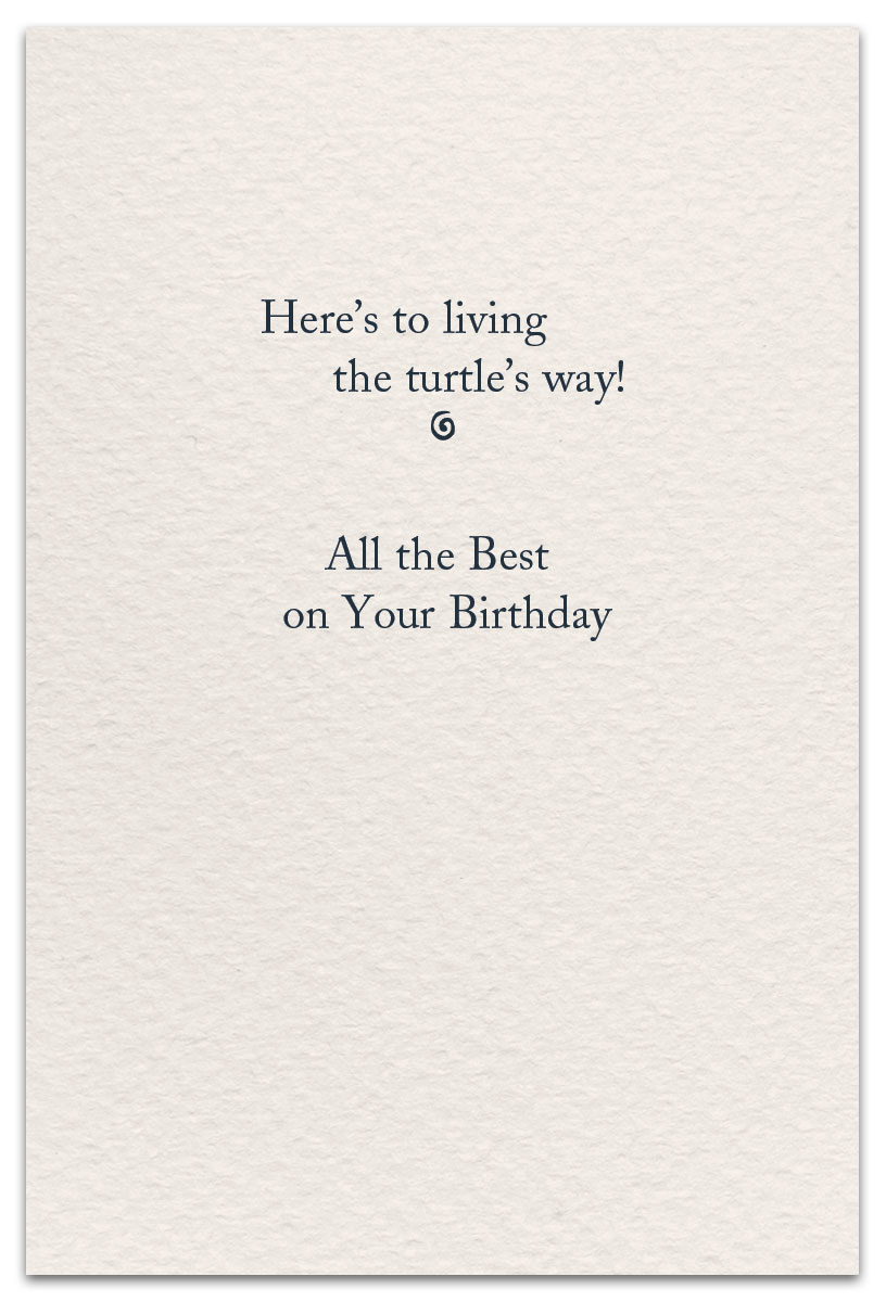 Turtle Birthday Card inside message
