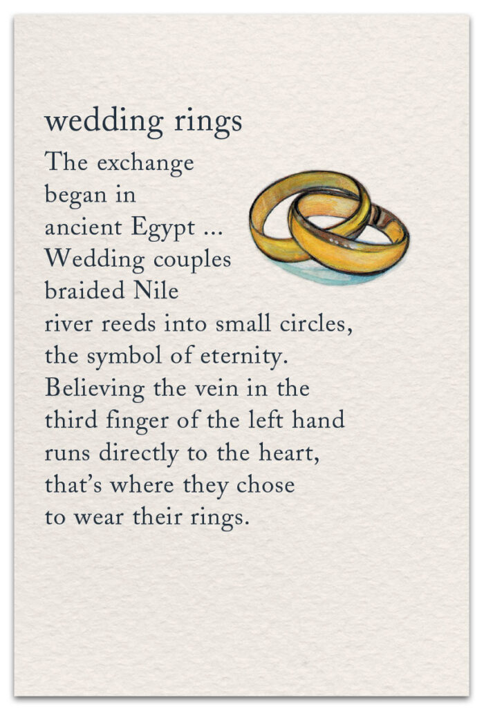 wedding rings card front
