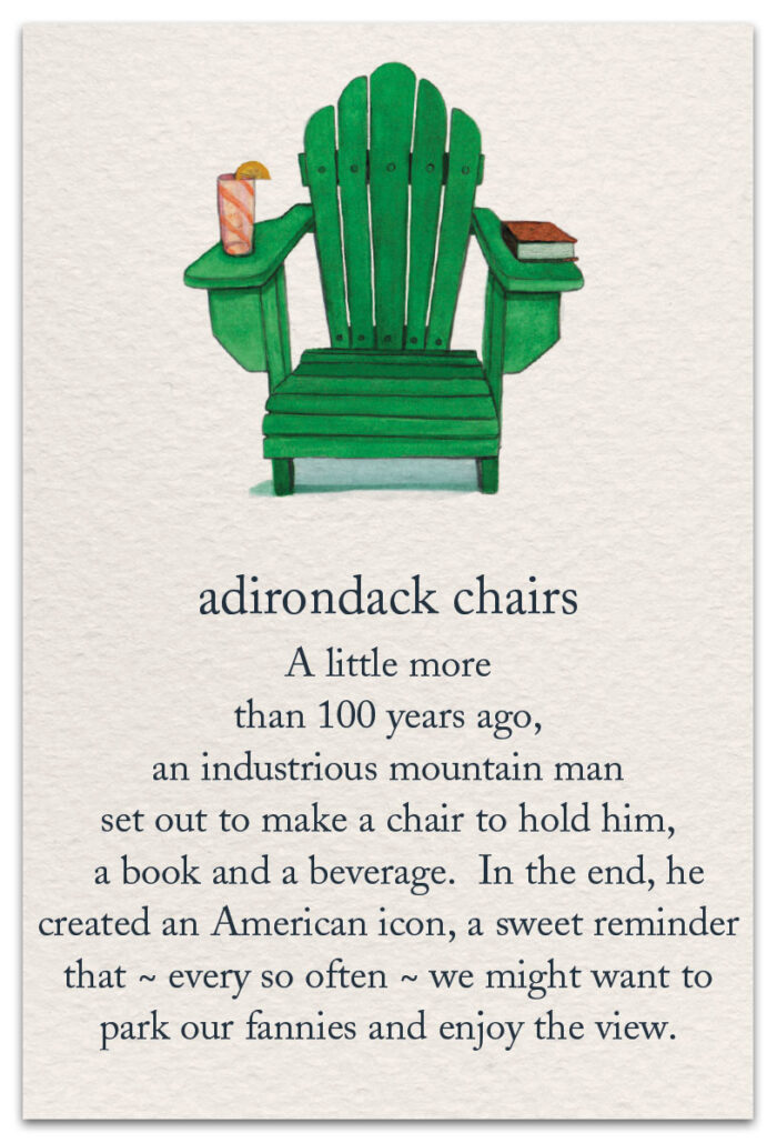 adirondack chairs birthday card front