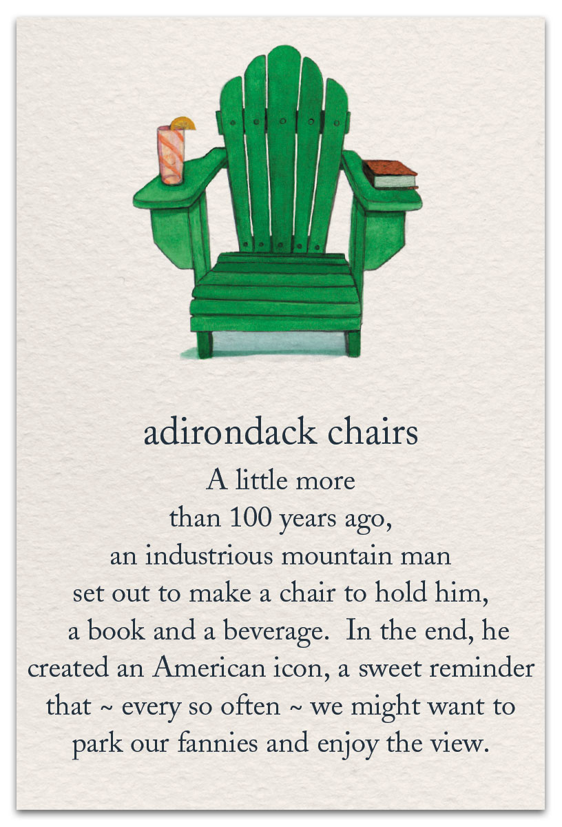 adirondack chairs birthday card front