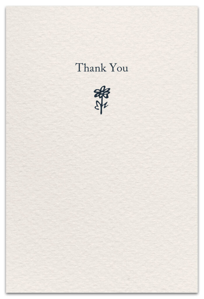 saying thanks thank you card inside message
