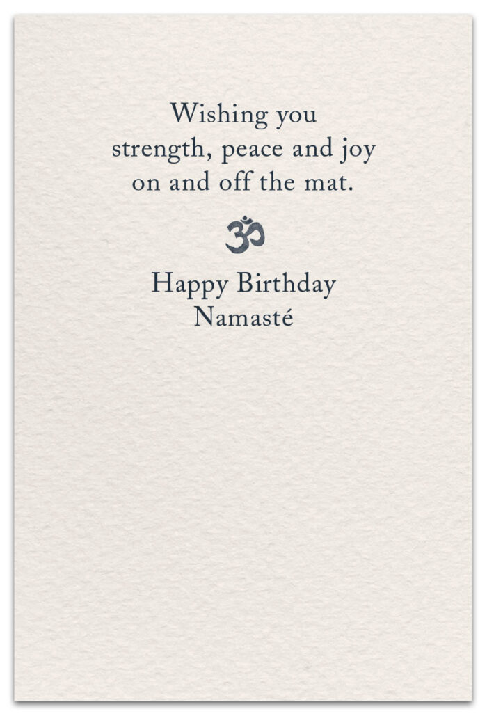 yoga birthday card inside message
