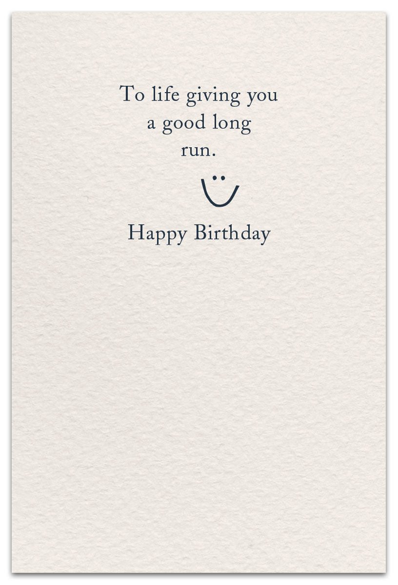 running birthday card inside message