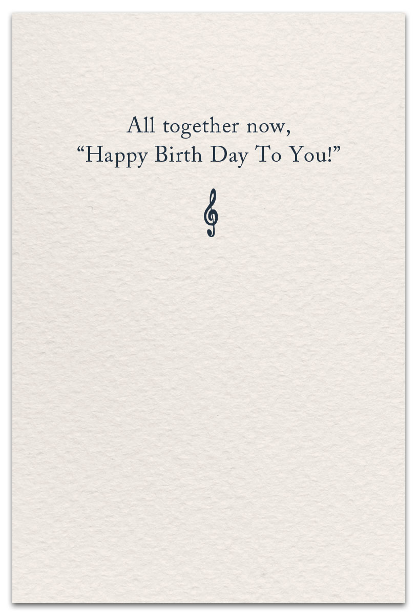 music birthday card inside message