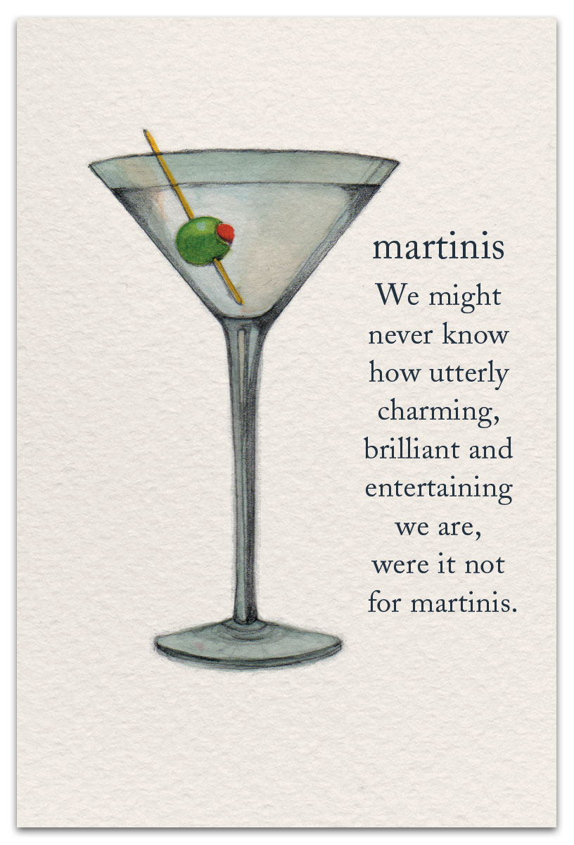 martinis birthday card front