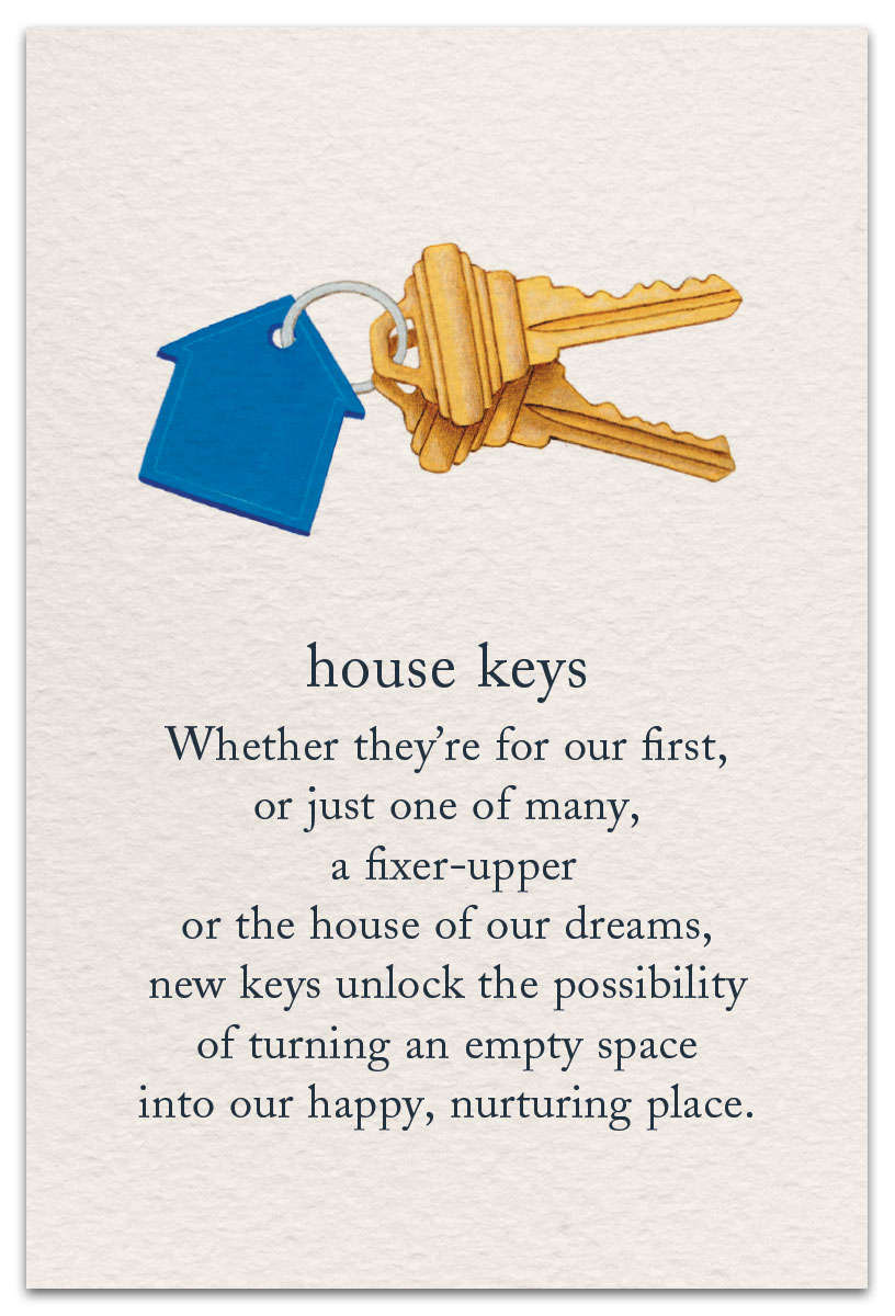 house keys new home card front