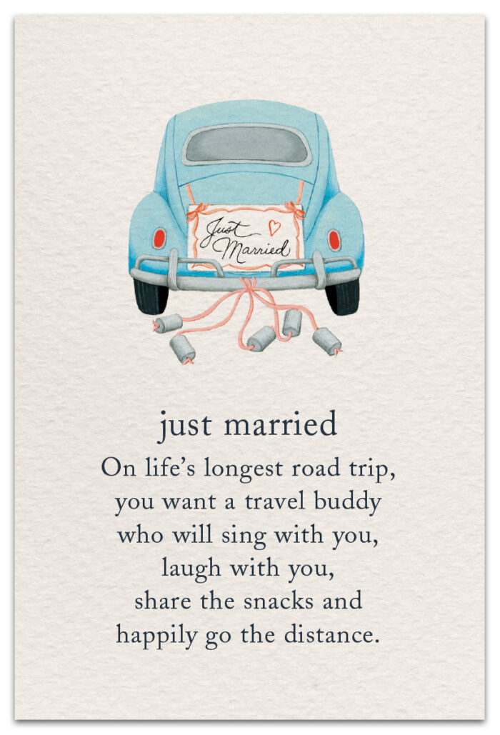 just married birthday card front
