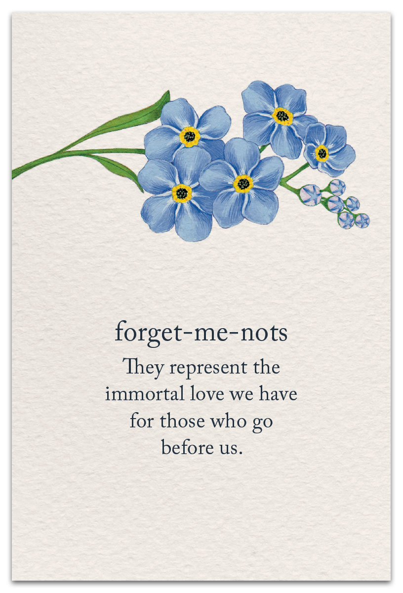 forget-me-nots condolence card front