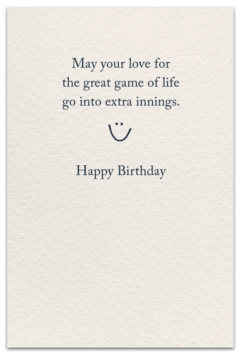 baseball birthday card inside message