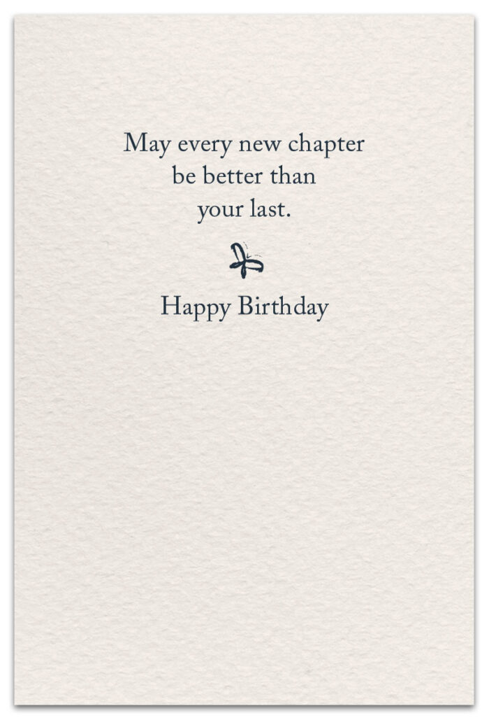 Page-turner birthday card inside message