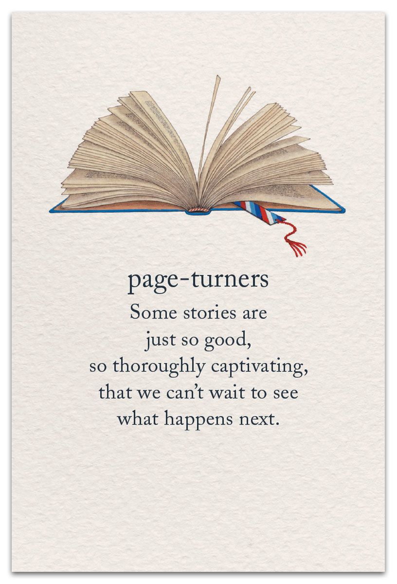 Page-turners birthday card front