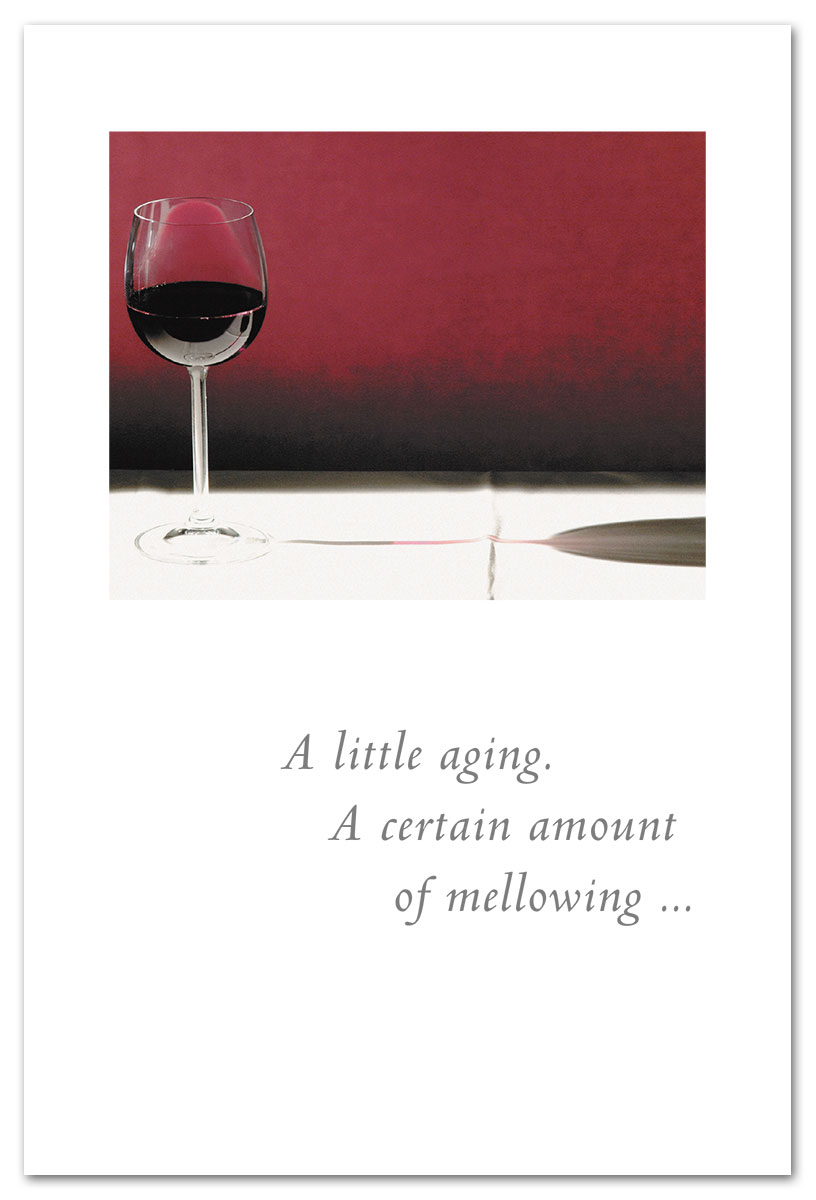 Red wine birthday card.