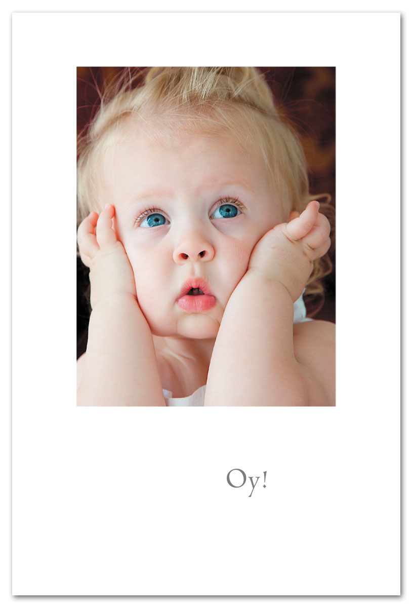 Oy! Worried baby friendship card.