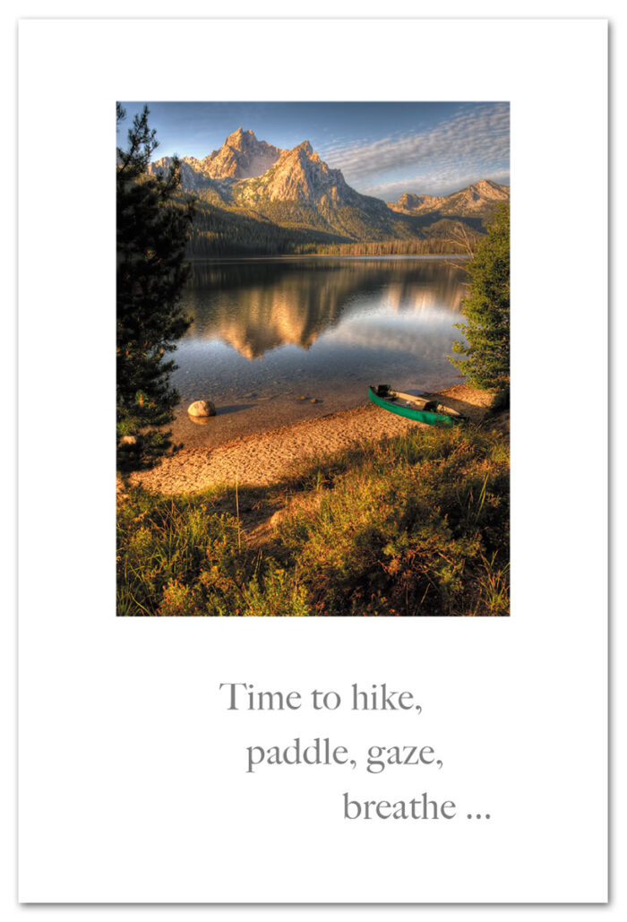 Canoe, Lake, Mountain Birthday Card.