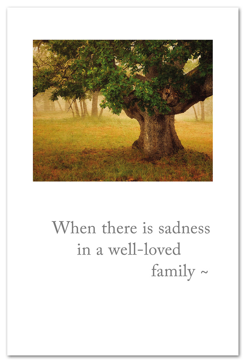 Family tree condolence card.