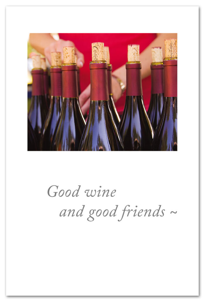 Wine bottles birthday card.