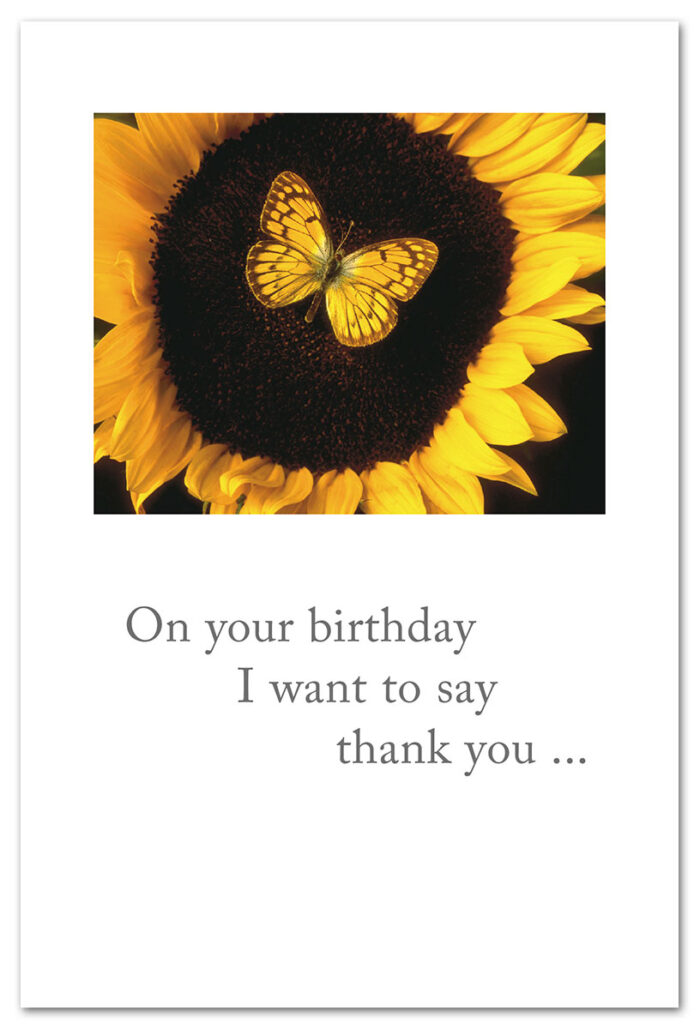 Sunflower & Butterfly Birthday Card.