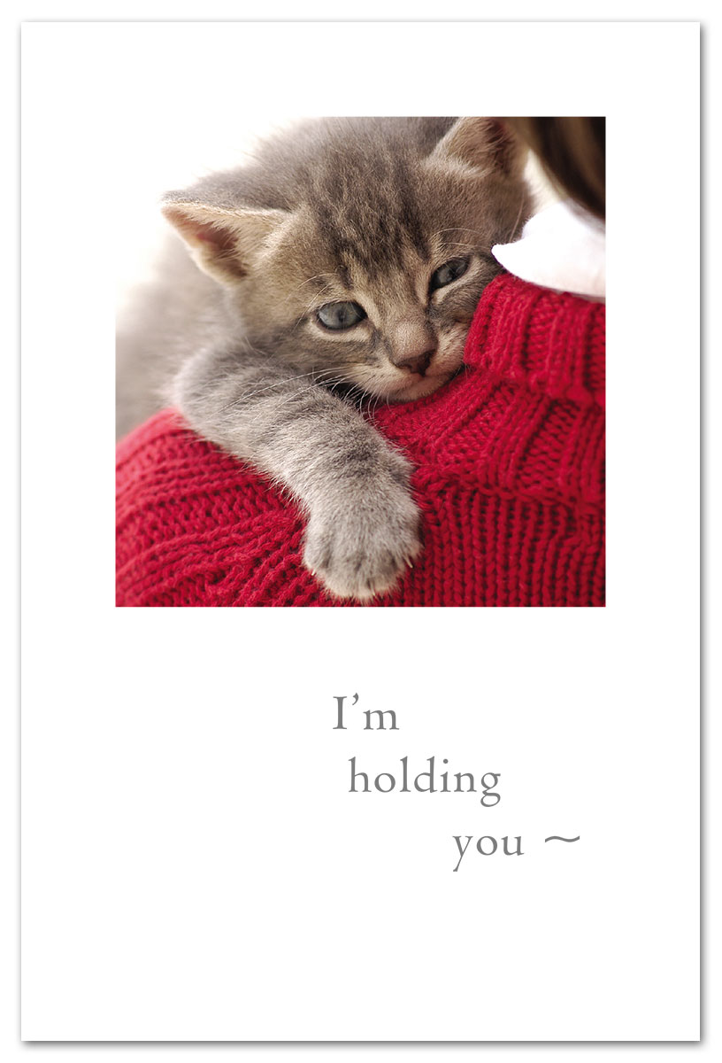 Kitten on Shoulder Support & Encouragement Card.