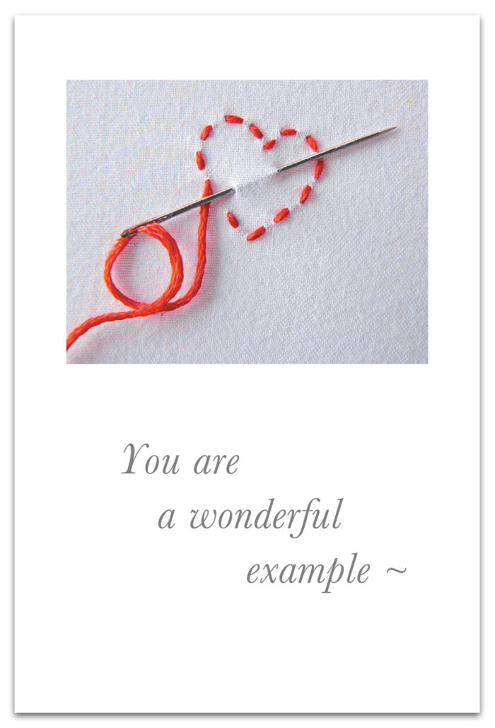 Needlepoint heart caregiver support card