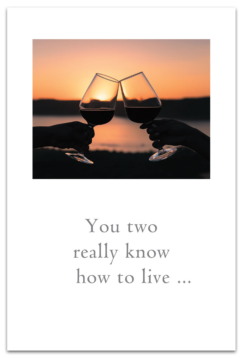 Sunset toast anniversary-to- couple card.
