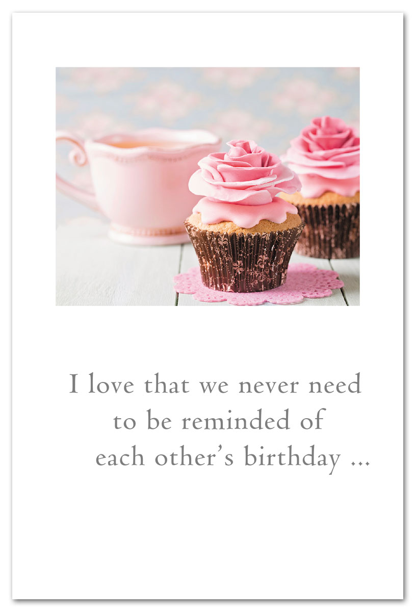 Pink-frosted cupcake birthday card