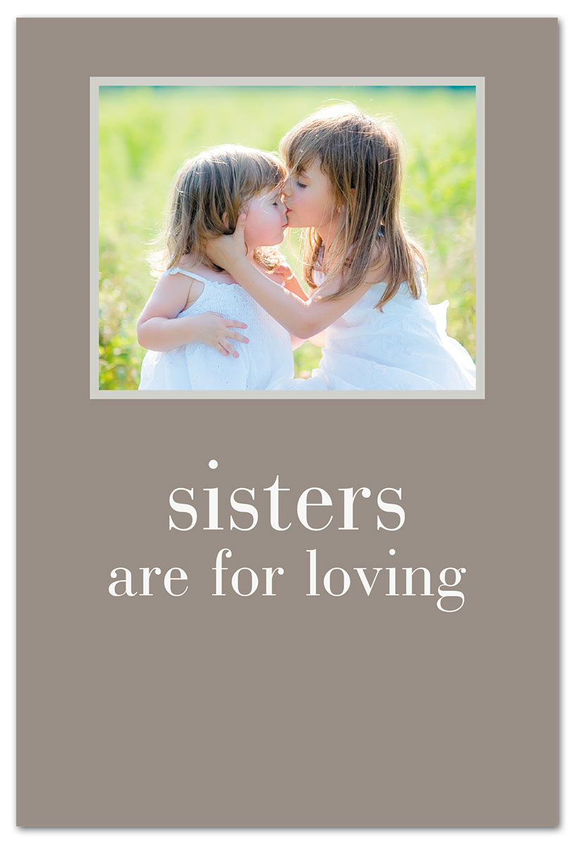 kissing sisters family birthday card front