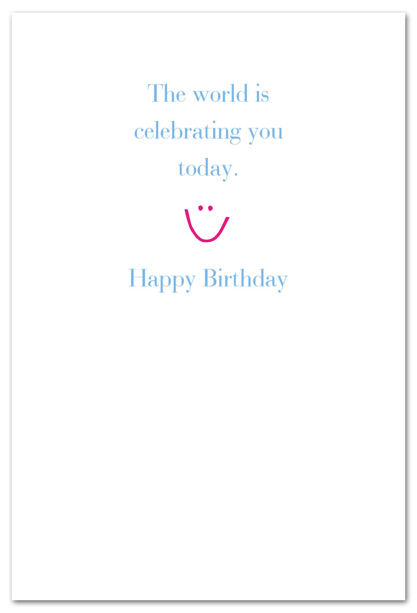 Girl in striped socks birthday card inside message