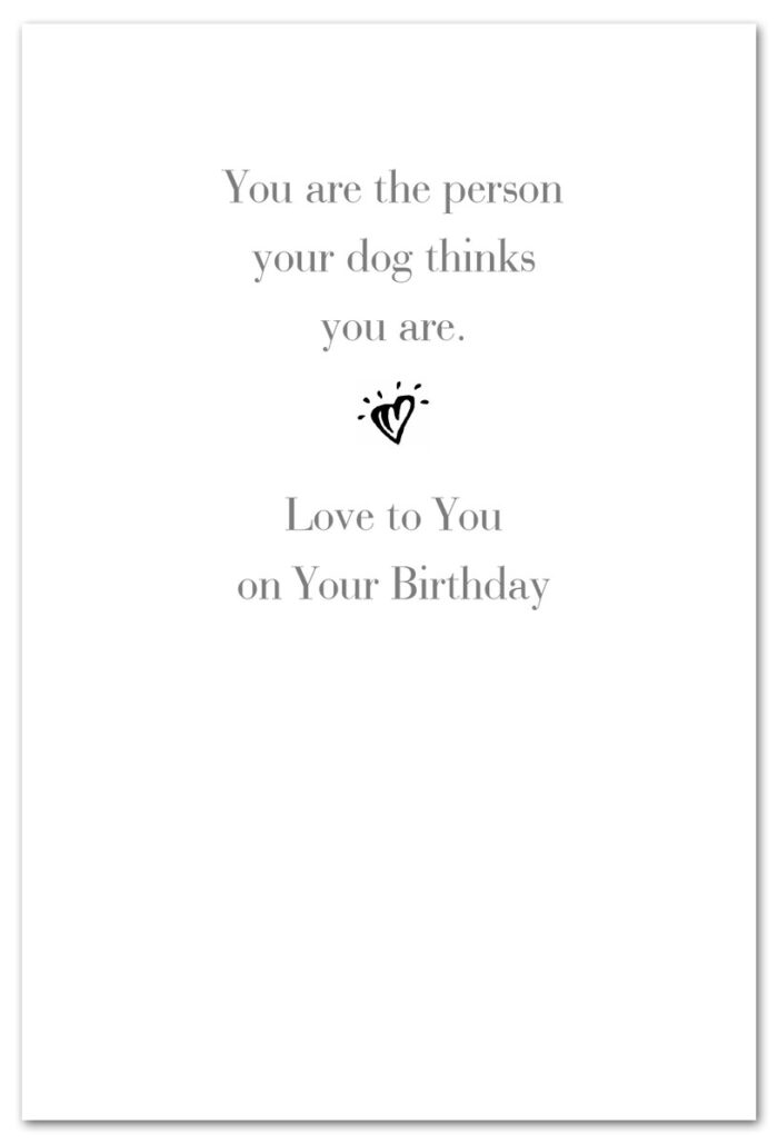 eyes on prize dog birthday card inside message