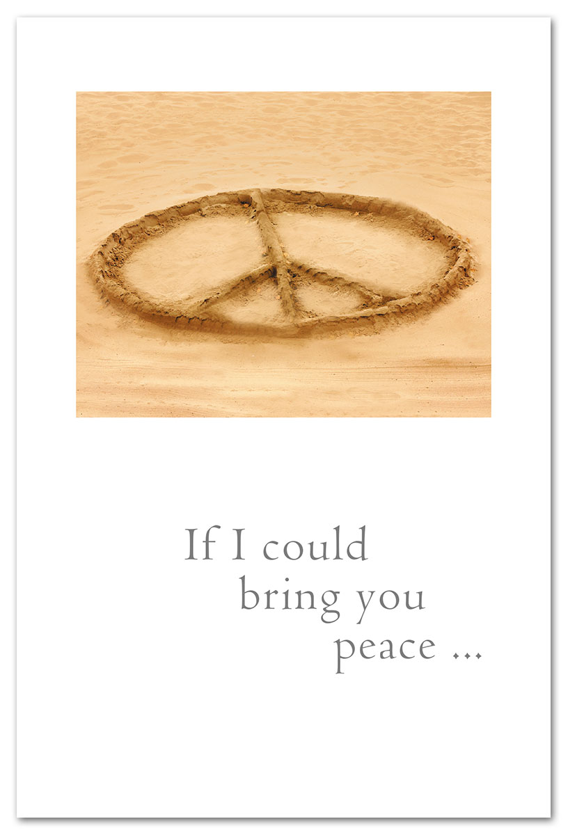 Peace Sign In Sand Support Encouragement Card Cardthartic Com