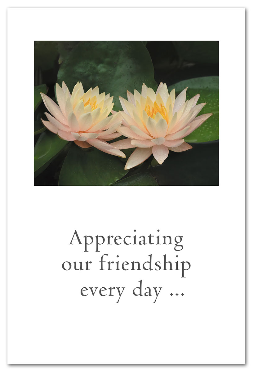 two lotus flowers card