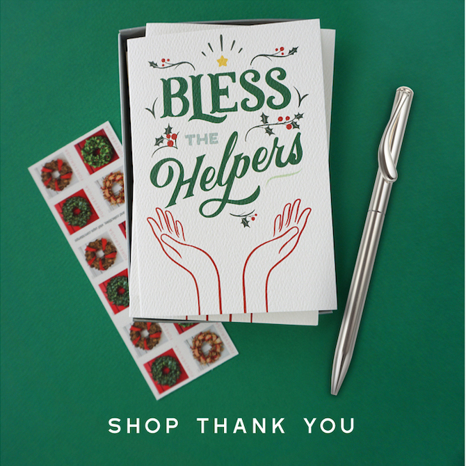 ALT="Bless the Helpers holiday boxed notes by Cardthartic"