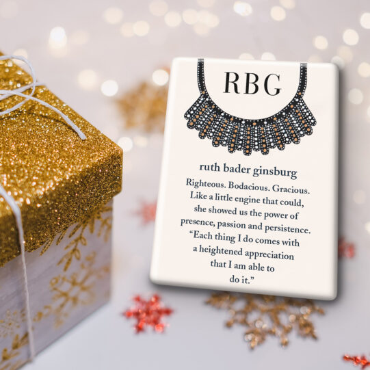 ALT="RBG magnet on holiday background from Cardthartic"